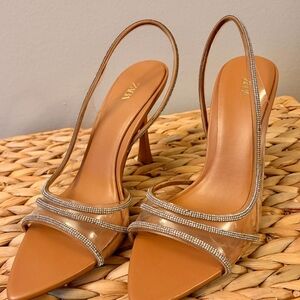 Zara Tan Slingback Heels